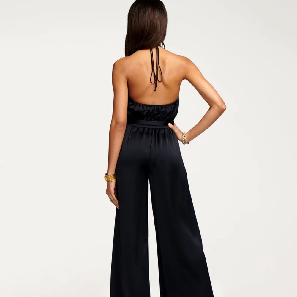 Beautiful&sheik Ramy Brook black satin jumpsuit- size 8 brand new with tags